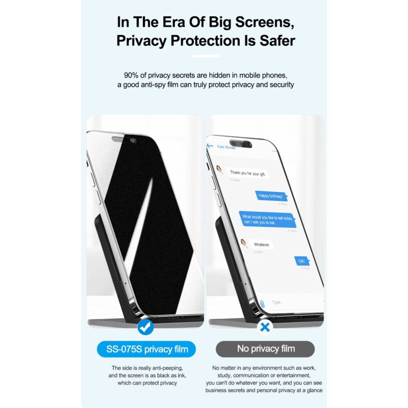 Sunshine SS-075S Υψηλής ποιότητας Ματ Privacy μεμβράνη υδρογέλης για Nokia C32