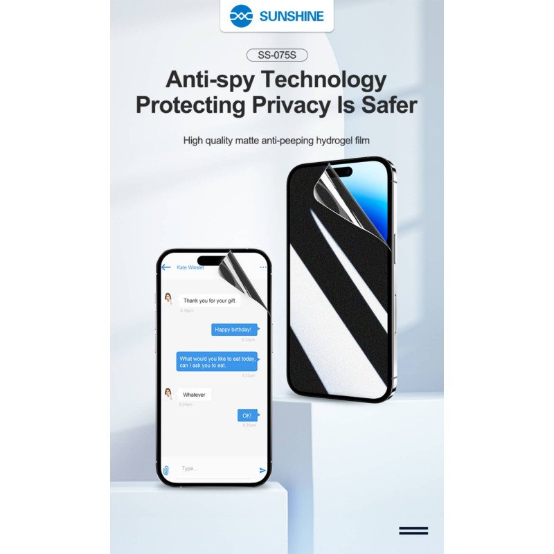 Sunshine SS-075S Υψηλής ποιότητας Ματ Privacy μεμβράνη υδρογέλης για Nokia C32