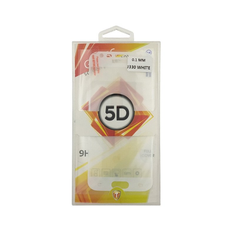 Προστασία Οθόνης Tempered Glass 9H/5D Full Cover Full Glue 0.1mm για Samsung Galaxy J330F J3 2017 - Χρώμα: Λευκό
