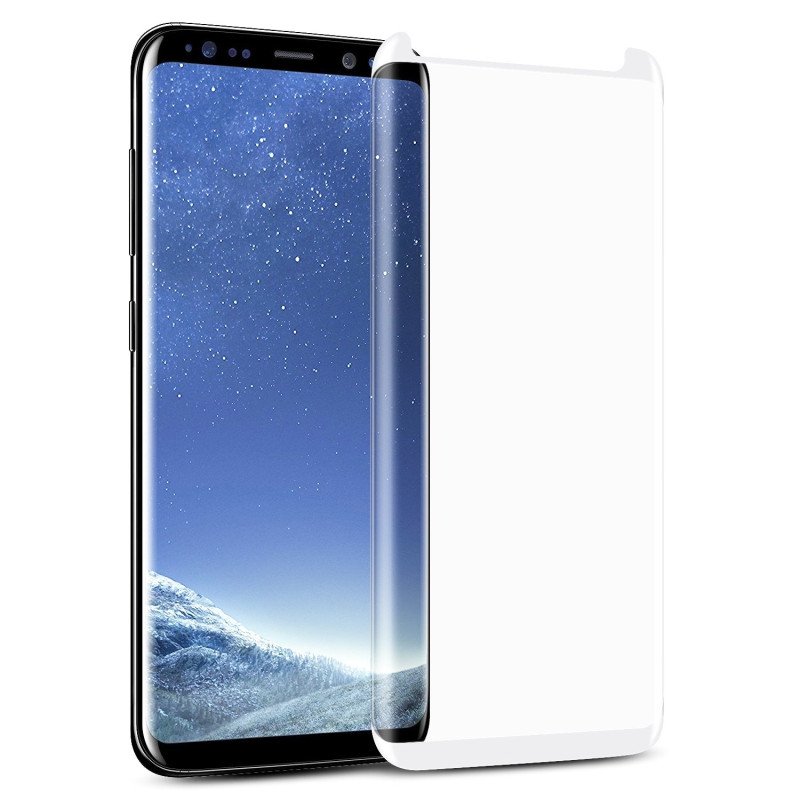 Προστασία Οθόνης Curved Tempered Glass 5D Full Cover Colored Mini Size 0.3mm για Samsung Galaxy G955F S8 Plus - Χρώμα: Λευκό
