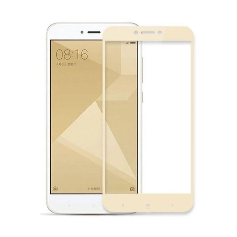 Προστασία Οθόνης Tempered Glass 9H/5D Full Cover Full Glue 0.1mm για Xiaomi Redmi 4X - Χρώμα: Χρυσό