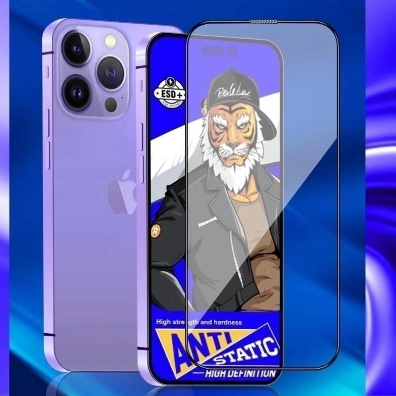 Προστασία Οθόνης Full Glass Full Glue Anti Static High Definition Tempered Glass για Apple iPhone 14 Pro - Χρώμα: Μαύρο