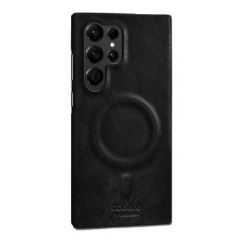 COBLUE CBSA28 Απλή δερμάτινη μαγνητική θήκη τηλεφώνου ασύρματου φορτιστή Για SAMSUNG GALAXY S22 ULTRA - ΜΑΥΡΟ