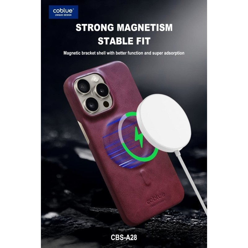 COBLUE CBSA28 Απλή δερμάτινη μαγνητική θήκη τηλεφώνου ασύρματου φορτιστή Για APPLE IPHONE 12/12 PRO - ΜΑΥΡΟ