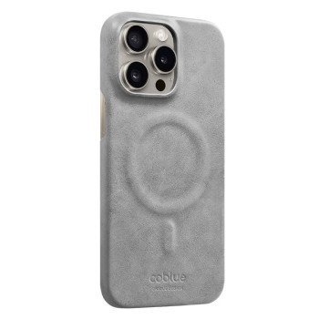 COBLUE CBSA28 Απλή δερμάτινη μαγνητική θήκη τηλεφώνου ασύρματου φορτιστή Για APPLE IPHONE 12/12 PRO - ΓΚΡΙ