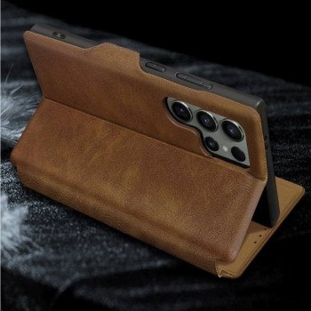 COBLUE ABS09 ΚΑΛΥΜΜΑ ΘΗΚΗ ΤΗΛΕΦΩΝΟΥ ΔΕΡΜΑΤΙΝΟ ΠΤΥΣΣΟΜΕΝΟ ΣΤΑΝΤ ΓΙΑ APPLE IPHONE 16 - ΚΑΣΤΑΝΟ