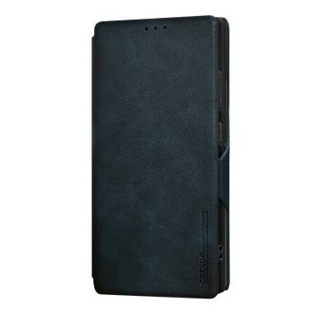 COBLUE ABS09 ΚΑΛΥΜΜΑ ΘΗΚΗ ΤΗΛΕΦΩΝΟΥ ΔΕΡΜΑΤΙΝΟ ΠΤΥΣΣΟΜΕΝΟ ΣΤΑΝΤ ΓΙΑ APPLE IPHONE 16 - ΜΠΛΕ