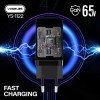 YESPLUS YS-1122 PD 65W 3X USB GAN ΓΡΗΓΟΡΗ ΦΟΡΤΙΣΗ ΓΙΑ ΚΙΝΗΤΑ ΚΑΙ LAPTOP - ΜΑΥΡΟ