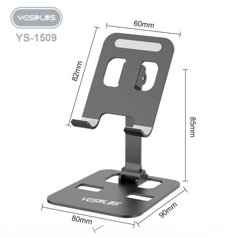 YESPLUS YS-1509 Αναδιπλούμενη Μεταλλική βάση κινητού & tablet - Μαύρο