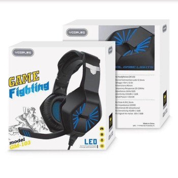 YESPLUS GM-103 3,5mm JACK ΑΚΟΥΣΤΙΚΑ ΠΑΙΧΝΙΔΙΟΥ VIRTUAL SURROUND ΜΕ ΦΩΣ LED ΚΑΙ ΜΙΚΡΟΦΩΝΟ - ΜΑΥΡΟ
