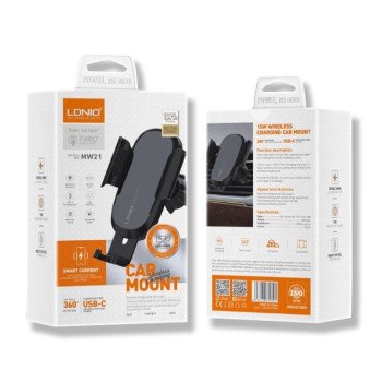 LDNIO MW21 15W Βάση Κινητού αυτοκινήτου Ασύρματος φόρτισης - Εξαεριστήρας