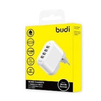 BUDI AC028EW 24W Φορτιστής Χωρίς Καλώδιο με 4 Θύρα USB-A 5V Power Delivery / 4.8A Quick Charge - Λευκός