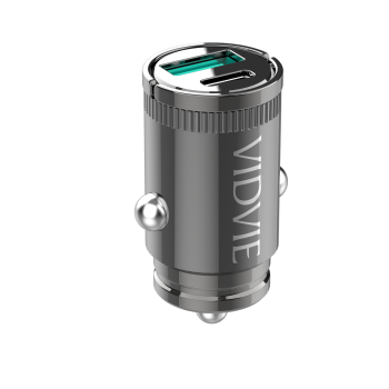Vidvie CC524C Φορτιστής Αυτοκινήτου με 33W Θύρα USB-A Και 30W Θύρα USB Type-C με καλώδιο Lightning - Μαύρο