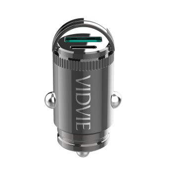 Vidvie CC524C Φορτιστής Αυτοκινήτου με 33W Θύρα USB-A Και 30W Θύρα USB Type-C με καλώδιο Lightning - Μαύρο