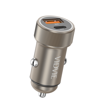 Vidvie CC542 Φορτιστής Αυτοκινήτου με 18W Θύρα USB-A Και 30W 2x Θύρες USB Type-C με 60W καλώδιο Type-C Σε Type C - Χρυσό