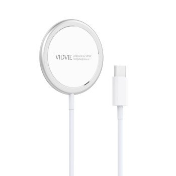 Vidvie WLC1405 15W Ασύρματος Φορτιστής και Καλώδιο USB-C - Λευκό