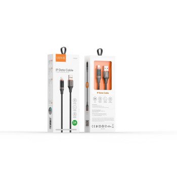 Vidvie CB4036i Καλώδιο Φόρτισης και Μεταφοράς Δεδομένων 3A USB Type-A Σε USB Lightning με οθόνη LED - Χρώμα: Μάυρο