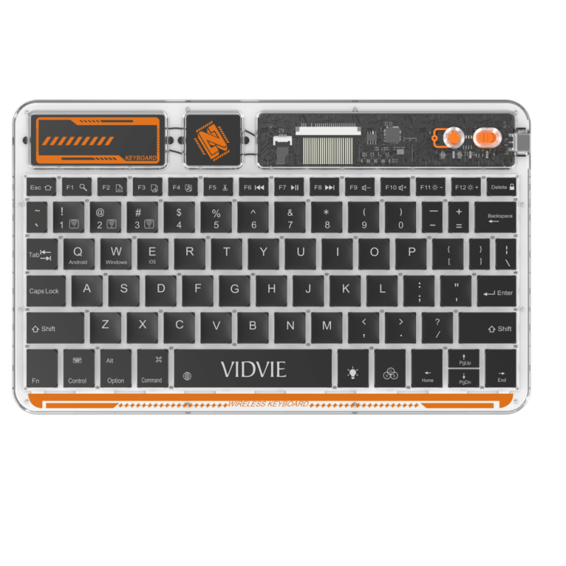 Vidvie KB05 Συνδυασμός Διαφανές έξυπνο Ασύρματο πληκτρολόγιο / Transparent Smart Wireless Keyboard - Χρώμα: Μαύρο