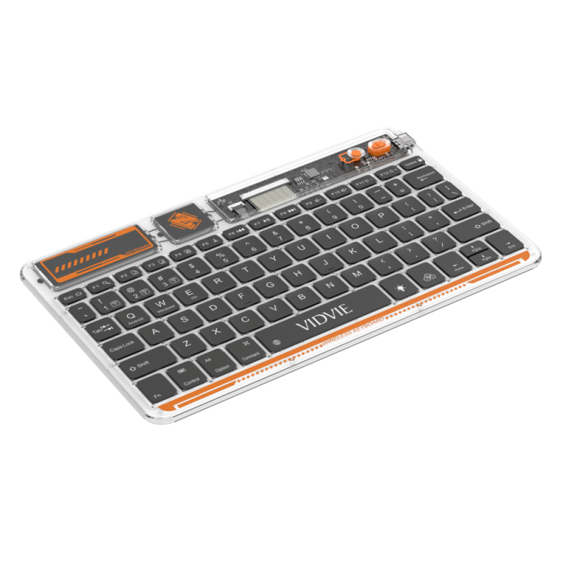 Vidvie KB05 Συνδυασμός Διαφανές έξυπνο Ασύρματο πληκτρολόγιο / Transparent Smart Wireless Keyboard - Χρώμα: Μαύρο
