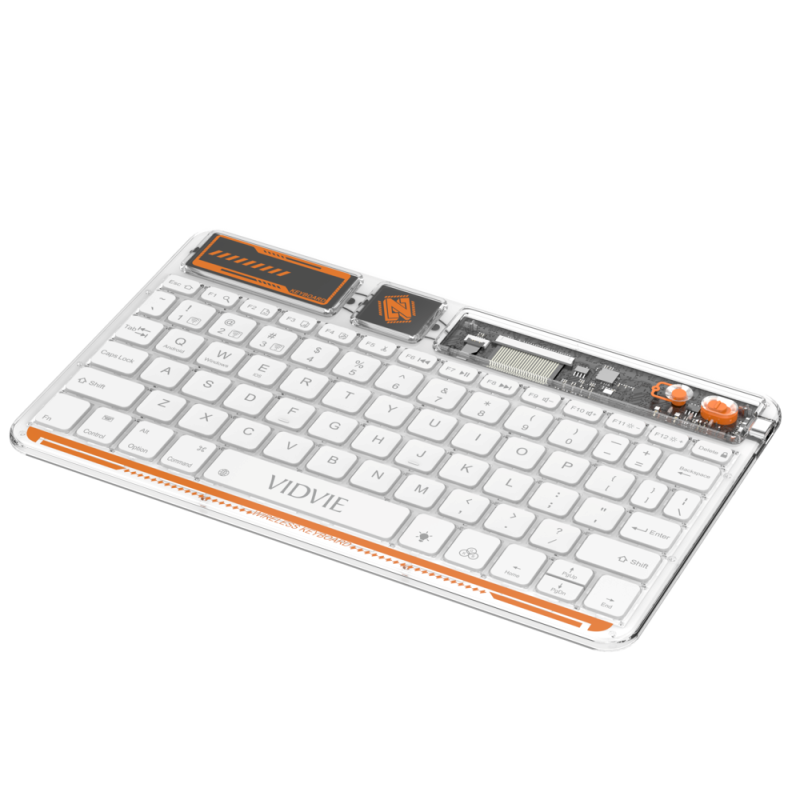 Vidvie KB05 Συνδυασμός Διαφανές έξυπνο Ασύρματο πληκτρολόγιο / Transparent Smart Wireless Keyboard - Χρώμα: Λέυκο