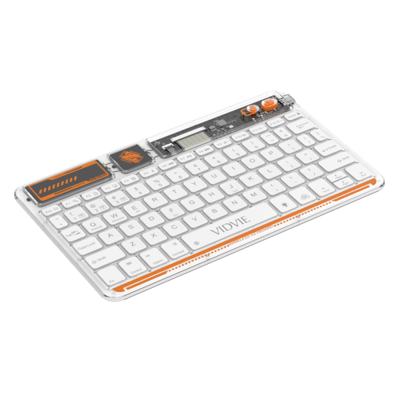 Vidvie KB05 Συνδυασμός Διαφανές έξυπνο Ασύρματο πληκτρολόγιο / Transparent Smart Wireless Keyboard - Χρώμα: Λέυκο