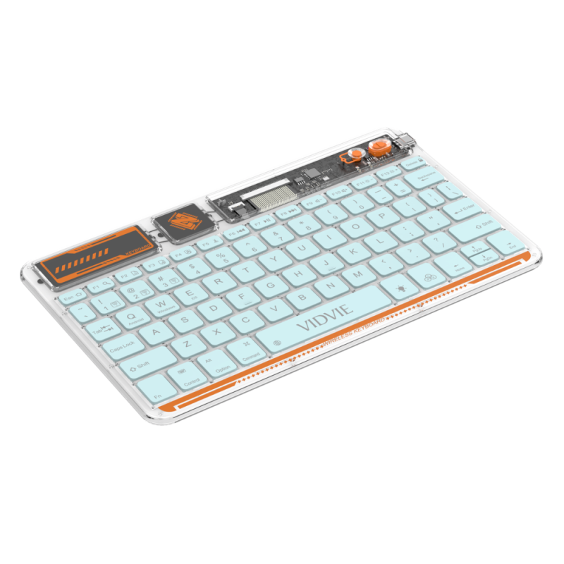 Vidvie KB05 Συνδυασμός Διαφανές έξυπνο Ασύρματο πληκτρολόγιο / Transparent Smart Wireless Keyboard - Χρώμα: Μπλε