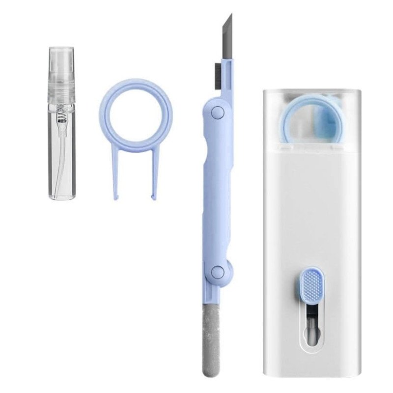 COTECi 75002 Πολυλειτουργικό Κιτ Καθαρισμού 8in1 για Headphones/AirPods/Κινητά/Ηλεκτρονικές Συσκευές  - Χρώμα: Λέυκο