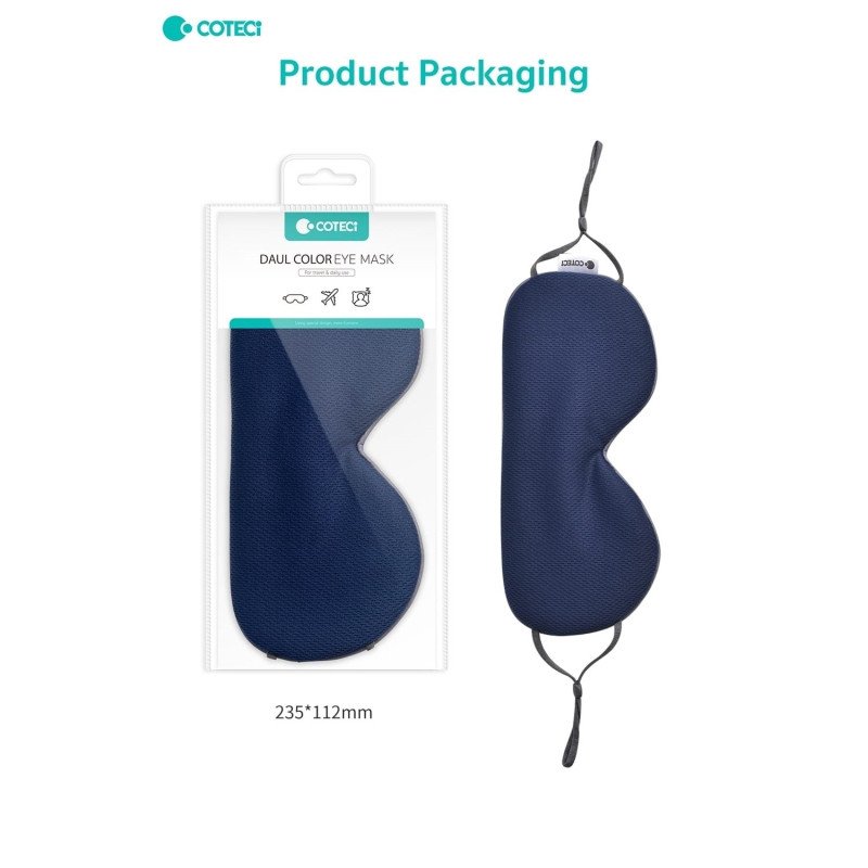 COTECi 86020  Μάσκα Ύπνου Για Καλοκαίρι και Χειμώνα Διπλής Όψης Διπλό Χρώμα - Σκούρο Γκρι/Ανοιχτό Γκρι