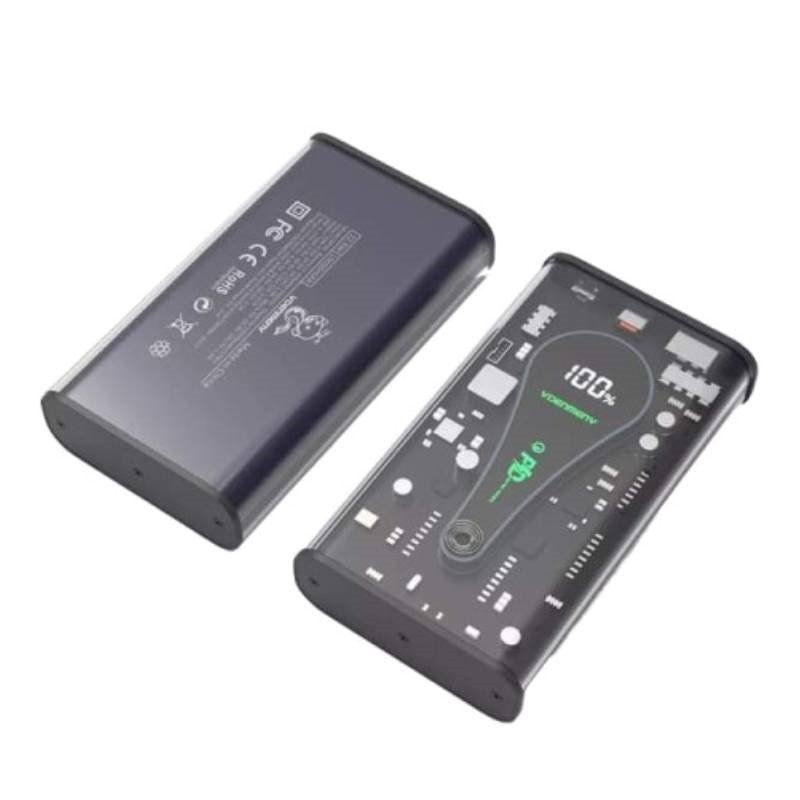 VDENMENV DP28 Power Bank 10000mAh PD22,5W γρήγορης φόρτισης 1x Θύρες USB-A Και 2x Θύρα Type-c - Ασήμι