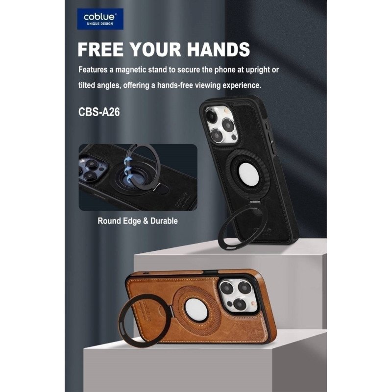 COBLUE CBSA26 ΕΝΣΩΜΑΤΩΜΕΝΟ ΣΤΗΡΙΓΜΑ ΜΑΓΝΗΤΙΚΗ ΘΗΚΗ ΤΗΛΕΦΩΝΟΥ ΓΙΑ APPLE IPHONE 16 PRO MAX - ΛΕΥΚΟ