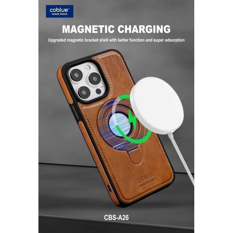 COBLUE CBSA26 ΕΝΣΩΜΑΤΩΜΕΝΟ ΣΤΗΡΙΓΜΑ ΜΑΓΝΗΤΙΚΗ ΘΗΚΗ ΤΗΛΕΦΩΝΟΥ ΓΙΑ APPLE IPHONE 16 PRO MAX - ΚΑΦΕ