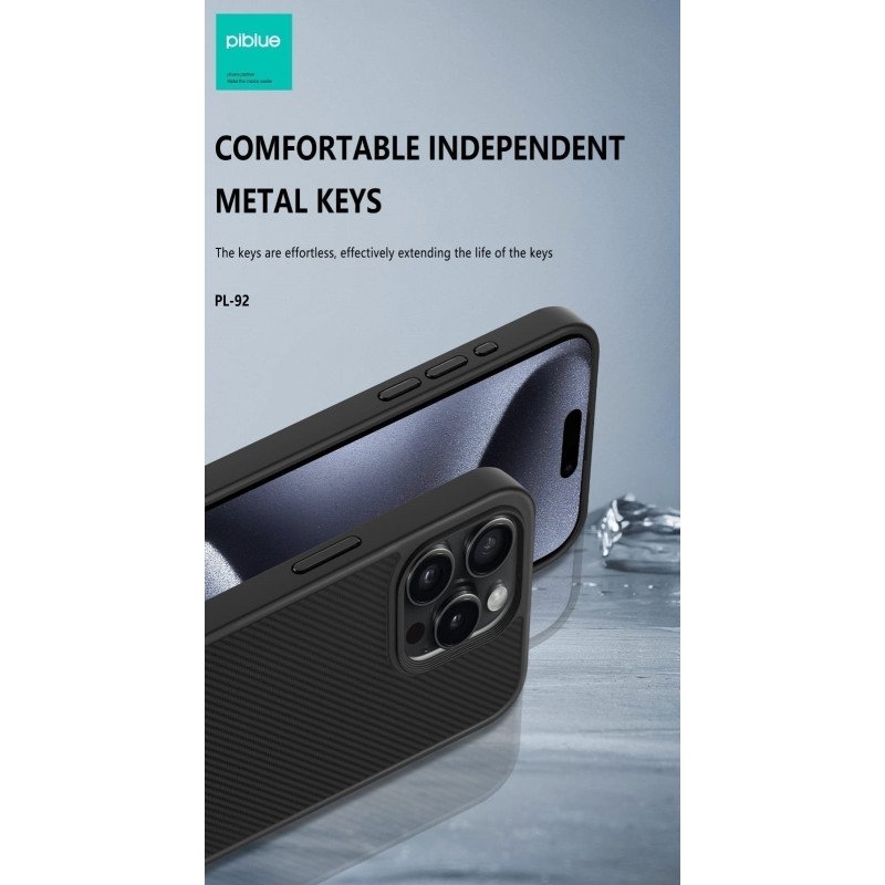 Piblue PL92 Θήκη τηλεφώνου Carbon Fiber Pattern Anti Fall Nonstick Fingerprint Για Apple IPhone 16 Pro - Χρυσό