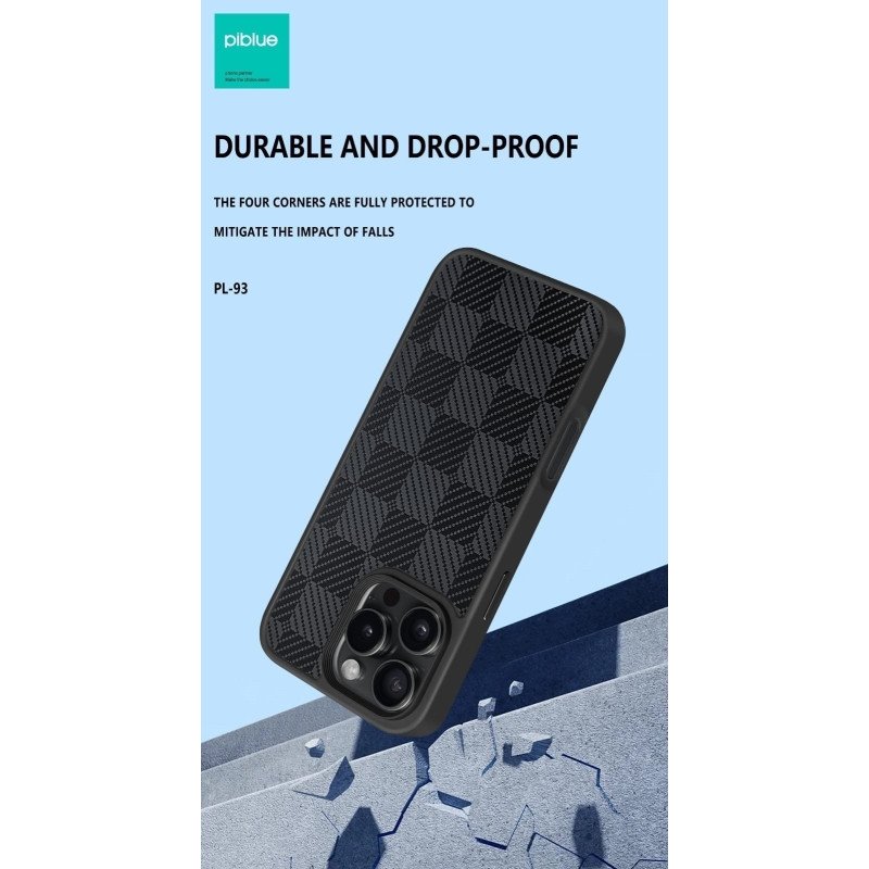 PIBLUE PL93 Θήκη τηλεφώνου Skin Like Matte Check Anti Fall Nonstick Fingerprint Για Apple IPhone 15 Pro - Ασημί