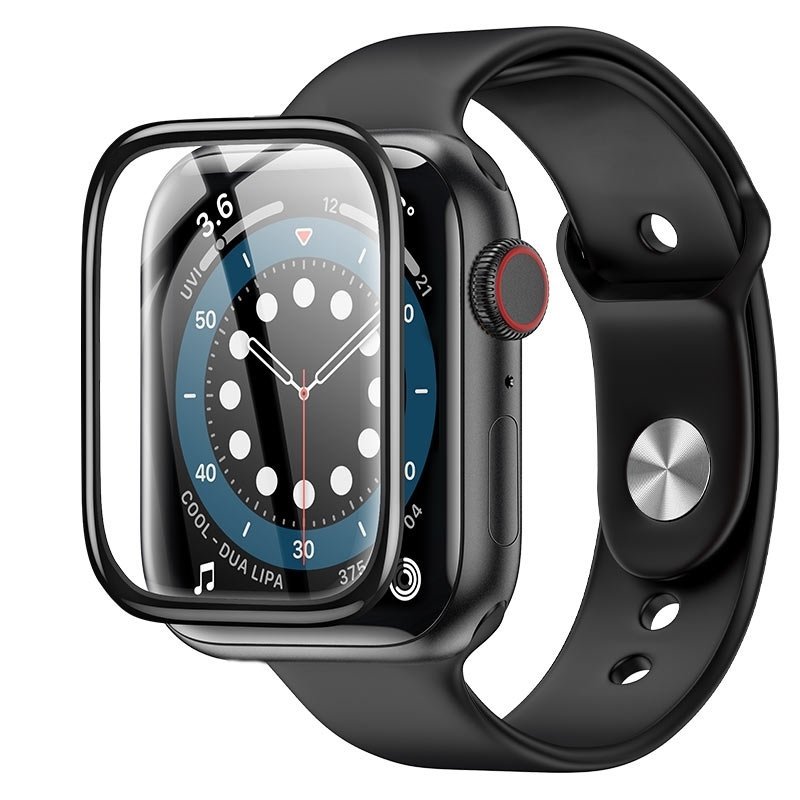 Προστασία Οθόνης Ρολογιού Apple Watch Series 10 42mm Full Glue Tempered Glass  - Χρώμα: Μαύρο