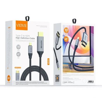 Vidvie HD01 Καλώδιο προσαρμογέα High Definition Series USB Type C - HDMI 2.0 4K 60Hz 2m - Μαύρο