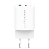 Vidvie PLE248 PD 20W Φορτιστής με 1 Θύρες USB-A και 1 Θύρες USB-C και Καλώδιο Type-C σε Lightning - Λευκό