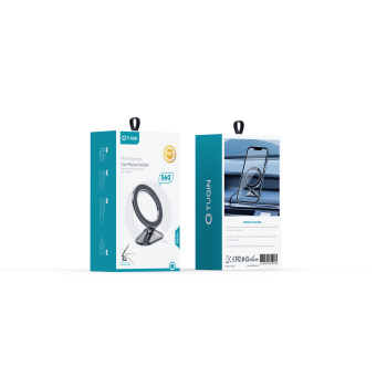 TUQIN QH14 Μίνι μαγνητική βάση αυτοκινήτου Περιστροφή 360 μοιρών - Γκρι