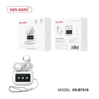 Ven-Dens Vd-Bt019 Ασύρματα Ακουστικά Με Θήκη Φόρτισης With Touch Screen Control - Λέυκο