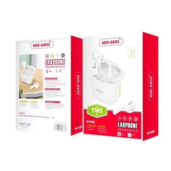 Ven-Dens Vd-Bt025 Ασύρματα Ακουστικά Με Θήκη Φόρτισης True Wireless Stereo Earbuds - Λέυκο