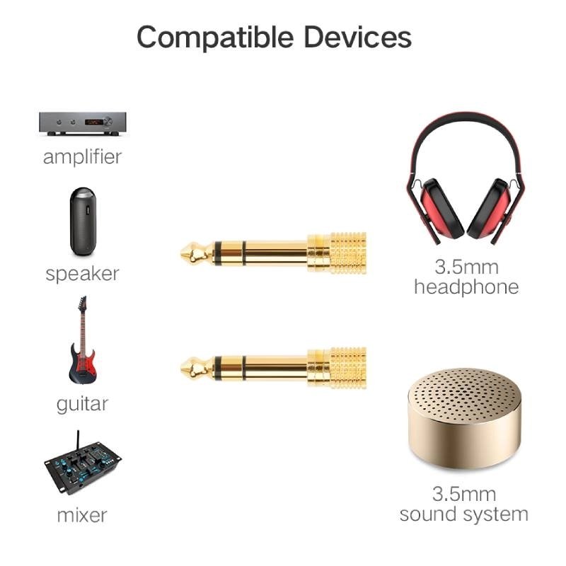 Coteci 76002 Προσαρμογέας Από Αρσενικό Σε Θηλυκό 6,5 Mm (Επιχρυσωμένος)