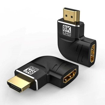 Coteci 87605 Προσαρμογέας Hdmi 8K Male Σε Female (Πλευρική Κάμψη 90 Μοιρών) - Μαύρο