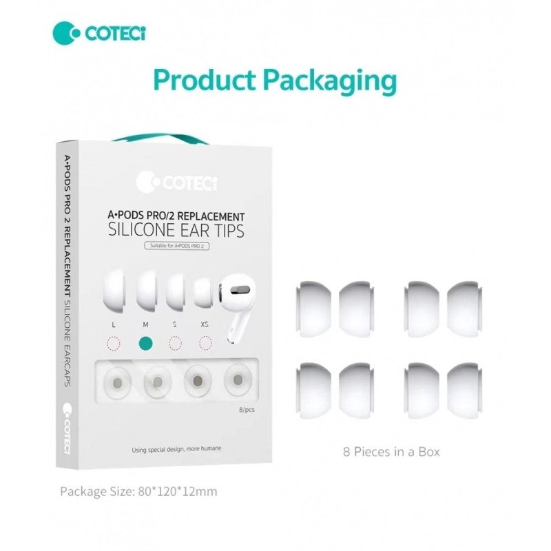 Coteci 73051-Xs Ανταλλακτικά Ακουστικά Σιλικόνης Για Airpods Pro/Airpods 2 - Λευκό (Size-Extra Small)