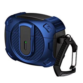 Coteci Ms-022-Bl Armor Carbon Fiber Προστατευτική Θήκη Ακουστικά Για Apple Airpods 4  - Χρώμα: Μπλε