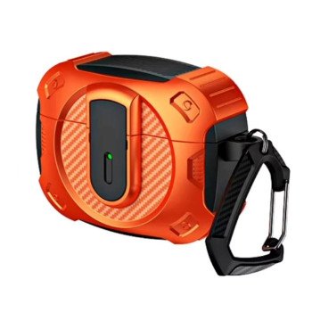 Coteci Ms-022-Or Armor Carbon Fiber Προστατευτική Θήκη Ακουστικά Για Apple Airpods 4  - Χρώμα: Πορτοκάλι