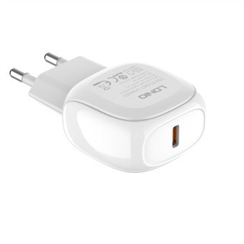 Ldnio A1206C Φορτιστής Με Θύρα Usb-C Και Καλώδιο Usb Type-C Σε Usb Lightning 27W Power Delivery - Λευκό