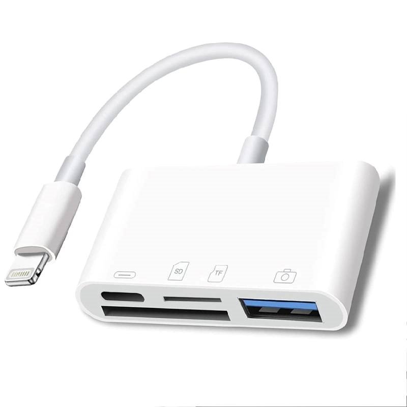Yesplus Ys-1418 Προσαρμογέας Otg Adapter Lightning 4 Σε 1 - Λευκό