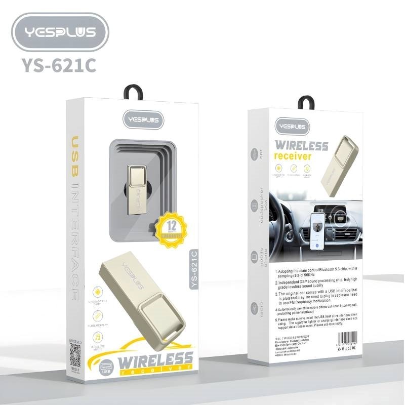 Yesplus Ys-621C Mini Usb Wireless Bluetooth Receiver Adapter Ασύρματος Δέκτης Bluetooth Έκδοση 5.3