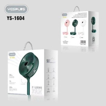 Yesplus Ys-1604 Επαναφορτιζόμενο Ανεμιστηράκι Γραφείο Επιτραπέζια 360 Περιστρεφόμενο Πτυσσόμενο - Πράσινο