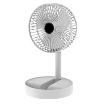 Yesplus Ys-1604 Επαναφορτιζόμενο Ανεμιστηράκι Γραφείο Επιτραπέζια 360 Περιστρεφόμενο Πτυσσόμενο - Λευκό
