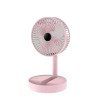 Yesplus Ys-1604 Επαναφορτιζόμενο Ανεμιστηράκι Γραφείο Επιτραπέζια 360 Περιστρεφόμενο Πτυσσόμενο - Ροζ